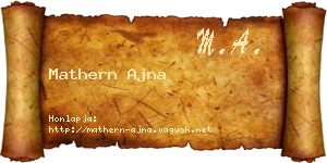 Mathern Ajna névjegykártya